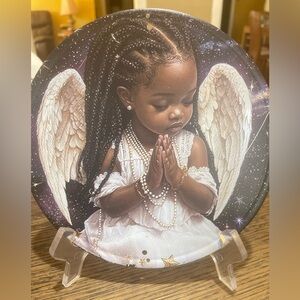 Angel 8x8 Metal Plant. Two Holes For Hanging. Plate Stand NOT Included